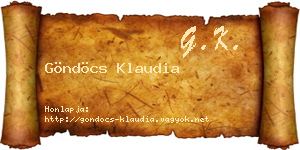 Göndöcs Klaudia névjegykártya